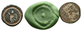 Ancient Roman Bronze Ring Bezel Reference: Condition: Very Fine

Weight:1.16 gr. Diameter: 12.4 mm
