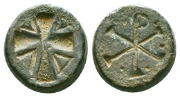 Byzantine / Crusaders Bronze Cross bezel 10th-12th century AD. Reference: Condition: Very Fine

Weight: 7.38 gr. Diameter: 15.5 mm