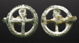 Medieval/Crusades Europe, c. 9th-14th century AD. Great lead Pilgrim's Silver Cross amulet, carried by pilgrims from Europe to the Holy Land and back....