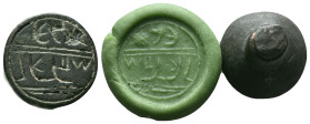 Ancient Bronze stamp seal Reference: Condition: Very Fine

Weight: 16.7 gr. Diameter: 18.7 mm