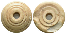 Bone Spindle Whorl .(8th-12th century). Reference: Condition: Very Fine

Weight: 5,33 gr. Diameter: 25,7 mm
