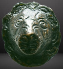 Ancient Roman bronze Lion Applique, 1st - 2nd Century A.D Reference: Condition: Very Fine

Weight: 1,83 gr. Diameter: 23,6 mm