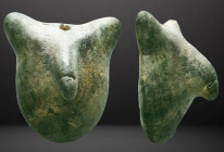 Ancient Roman Stone Phallus Pendant, c. 3rd-5th century AD. Reference: Condition: Very Fine

Weight: 4,41 gr. Diameter: 21,9 mm