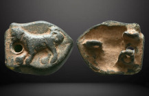 Ancient Roman military / legionary Belt Buckle c. 1st-3rd century AD. Reference: Condition: Very Fine

Weight: 12.1 gr. Diameter: 25.9 mm