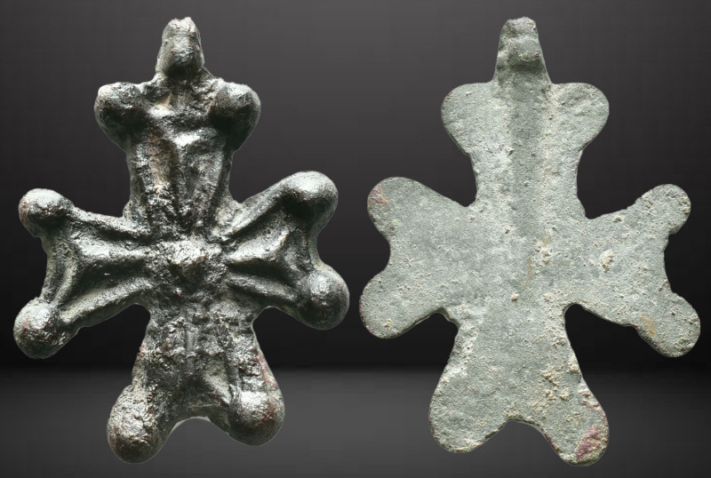 Byzantine Bronze Cross Pendant, Circa 5th-7th Century AD. Reference: Condition: ...