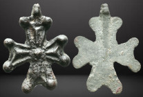 Byzantine Bronze Cross Pendant, Circa 5th-7th Century AD. Reference: Condition: Very Fine

Weight: 17,9 gr. Diameter: 51,0 mm