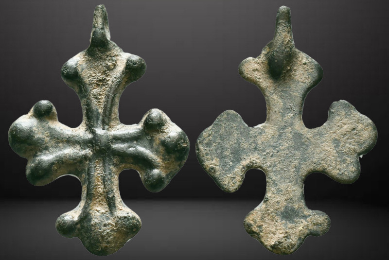 Byzantine Bronze Cross Pendant, Circa 5th-7th Century AD. Reference: Condition: ...