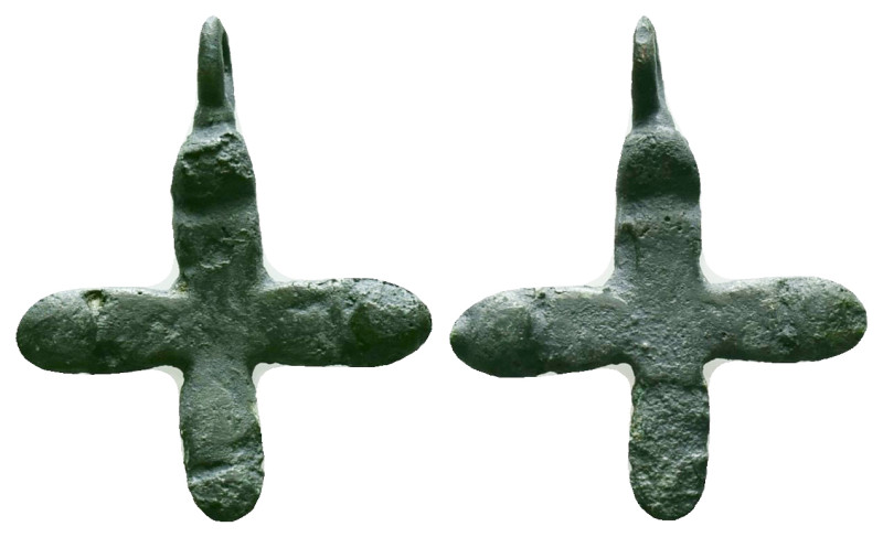 Byzantine Bronze Cross Pendant, Circa 5th-7th Century AD. Reference: Condition: ...