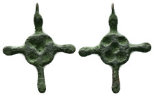 Byzantine Bronze Cross Pendant, Circa 5th-7th Century AD. Reference: Condition: Very Fine

Weight: 1.11 gr. Diameter: 24.5 mm