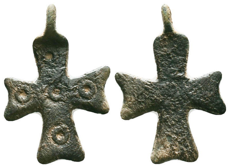 Byzantine Bronze Cross Pendant, Circa 5th-7th Century AD. Reference: Condition: ...