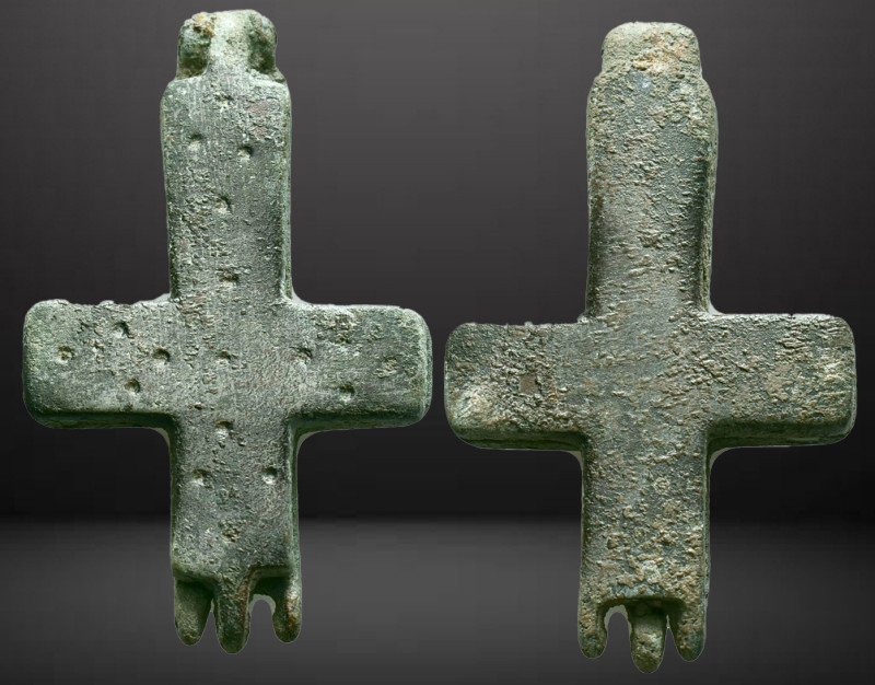 Byzantine Bronze Cross Pendant, Circa 5th-7th Century AD. Reference: Condition: ...