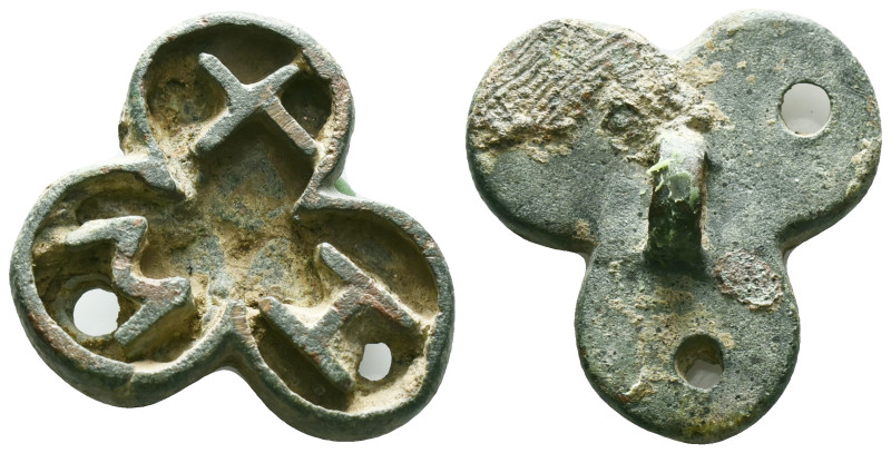 Byzantine Empire, Bronze Bread Stamp with Letters, Circa 5th-7th Century AD. Ref...
