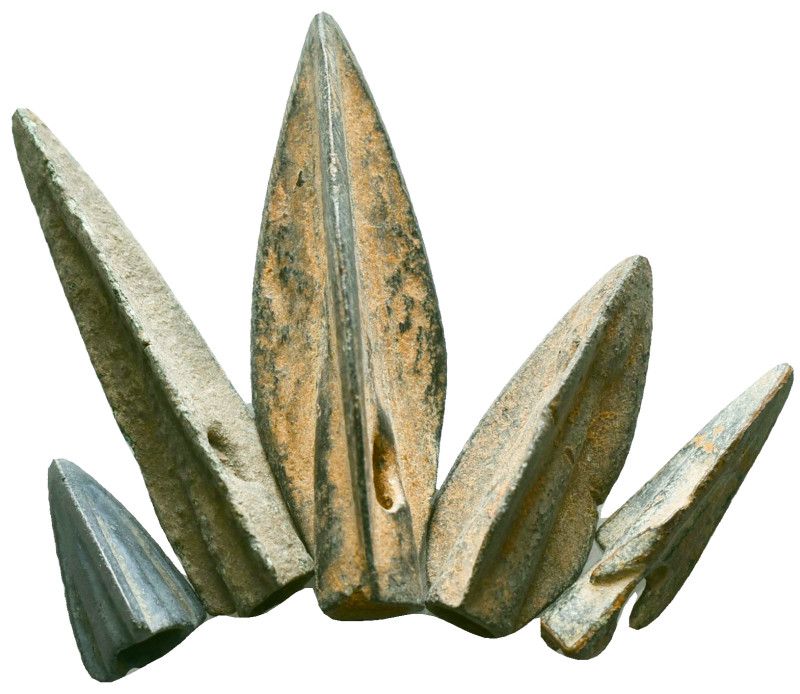 Lot of 5 Ancient Arrow Heads, Ae Bronze, Reference: Condition: Very Fine

Weig...