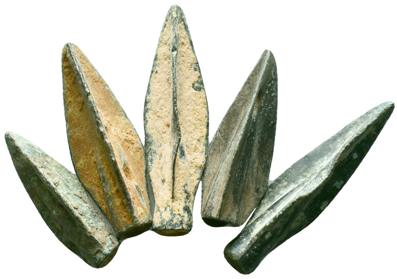 Lot of 5 Ancient Arrow Heads, Ae Bronze, Reference: Condition: Very Fine

Weig...