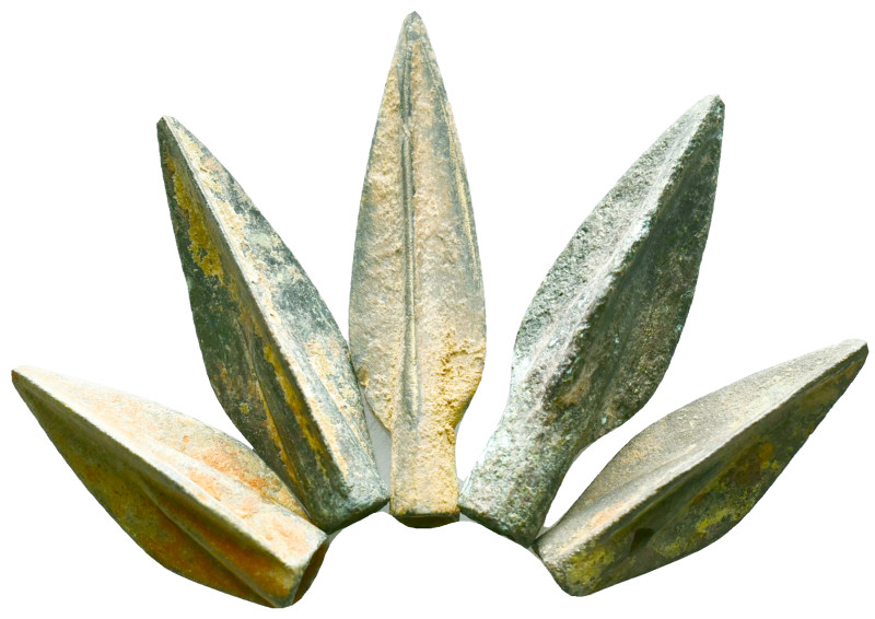 Lot of 5 Ancient Arrow Heads, Ae Bronze, Reference: Condition: Very Fine

Weig...