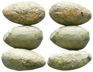 GREEK PB SLING BULLET. (CIRCA 4TH-1ST CENTURY BC). Lot of 3 Reference: Condition: Very Fine

Weight: gr. Diameter: mm