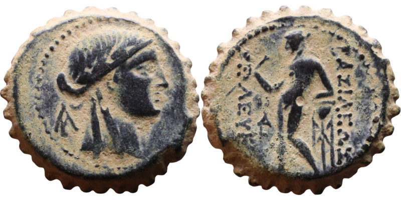Seleukos IV Filopator (Seleukid King: 187 – 175 BC) AE bronze. Obv:Diademed head...