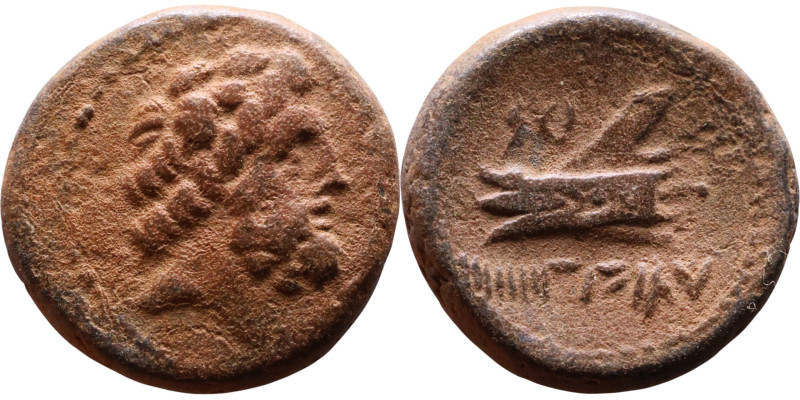 Arados Phoenicia . (2 century BC) Bronze coin. Obv: Bearded head of Zeus right R...