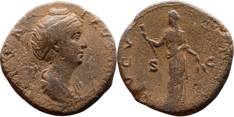 Faustina I (Wife of Antoninus Pius) Sestertius Obv: Bust of empress. Rev: Ceres ...