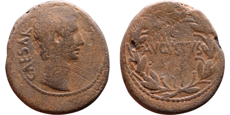 Avgustus (27 BC-14 A) Syria: Antioch. Bronze coin. Obv: Bust of emperor. Rev: La...