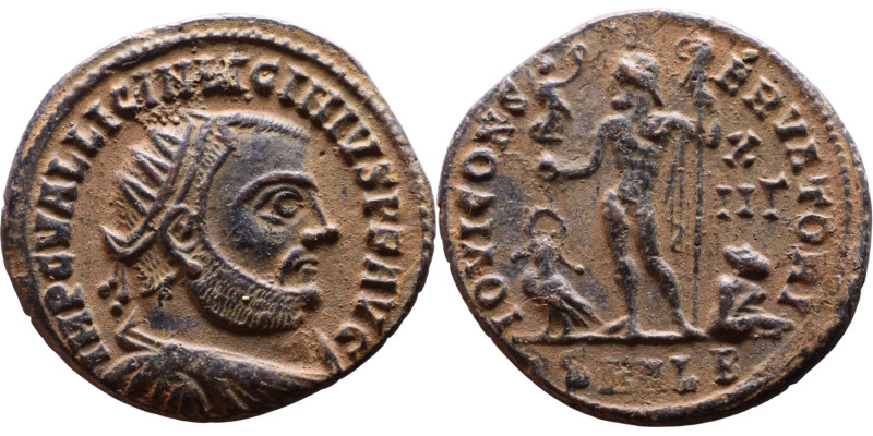 Licinius I (308-324 AD) follis. Obv: Cuirassed bust of Licinius Rev: Jupiter sta...