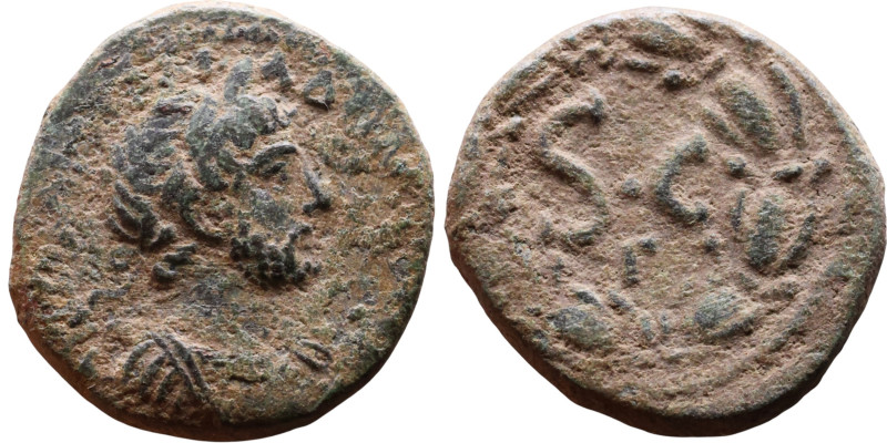 Hadrian (117-138) Syria: Antioch. Obv: Bust of emperor. Rev: Large S C

18mm 4...