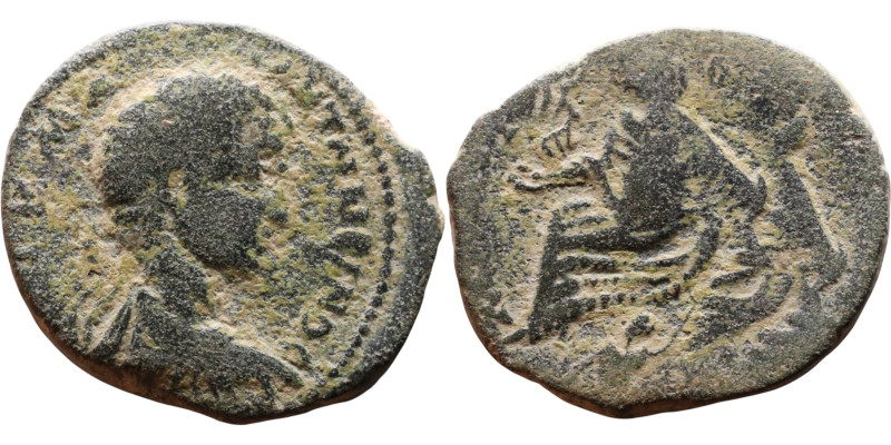Elagabalus (218-222) Bronze coin. Obv: Bust of emperor. Rev: Seated Tyche

26m...