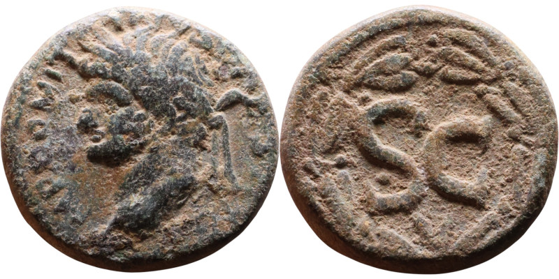 Domitian (81-96) Syria: Antioch. Bronze coin. Obverse: Bust of emperor. Reverse:...