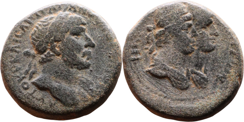 Hadrian (117-138) Tripolis, Phoenicia. Bronze coin Obv: Bust of emperor. Rev: Ju...