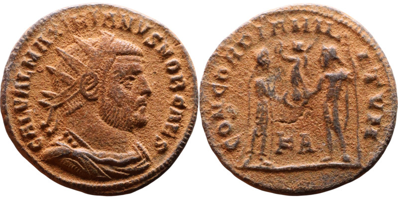 Maximianus. (286-305 AD). Æ Antoninian. Obv: IMP C M A MAXIMIANVS P F AVG. radia...
