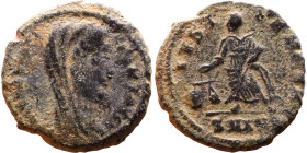Divus Constantine i (337-340). Follis Obv: DV CONSTANTINVS PT AVGG, veiled head right Rev: No legend, Standing divus emperor