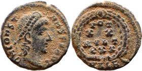 Constas (337-350). AE follis. Obv.: DN CONSTANS PF AVG, pearl diademed bust right. Rev.: VOT XX MVLT XXX in wreath