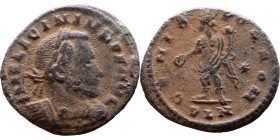 Licinius I (308-324)Follis Obv: Laureate head right. Rev.: Genius standing left holds cornucopia