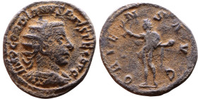 Gordian III (238-244) Bilon Antoninianus. Obv: Bust of emperor. Rev: Standing Sol