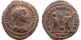 Diocletian (284-305 AD). Antoninianus. Obv.: IMP C C VAL DIOCLETIANVS AVG Bust of Diocletian, radiate, draped, right. Rev.: IOVI CONSERVATORI AVG; Vic...