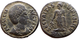 Helena (Mother of Constantine I) Mint: Antioch. Follis. Obverse: FL HELENA AVGVSTA, diademed and draped bust right, hair elaborately dressed Reverse: ...