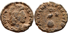 Constans (337-361) Follis. Obverse: DN CONSTANS PF AVG; bust of Constants pearl-diademed, draped, cuirassed, right Reverse: FEL TEM REPARATION, Fenix ...