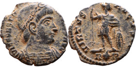 Constantinus II (Caesar: 317-337) follis. Obv: Cuirassed bust of emperor Rev: Standing emperor