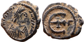 Justinian I (527-565) Pentanummium. Obverse: DN IVSTINIANVS PP AVG, diademed, draped, and cuirassed bust right Reverse: Large E