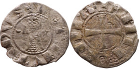 Principality of Antioch. Bohemond III (1163-1201) Denier. Antioch. Obverse: BOAИVHDVS, helmeted and mailed head left; crescent before, star behind Rev...