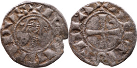 Principality of Antioch. Bohemond III (1163-1201) Denier. Antioch. Obverse: BOAИVHDVS, helmeted and mailed head left; crescent before, star behind Rev...