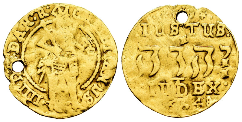 Denmark. Christian IV (1588-1648). 1 ducat. 1648. Copenhague. (Km-141). (Fried-3...