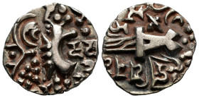 India. Post-Kushan. Vinayaditya. Stater. Mid 5th-6th century. Jammu and Kashmir. Kidarite Successors. (Donum Burns-1613). (MACW-3656ff). Anv.: Abstrac...