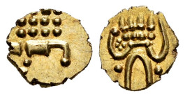 India. Mysore. Fanam. Au. 0,39 g. XF. Est...70,00. 

Spanish description: India. Mysore. Fanam. Au. 0,39 g. EBC. Est...70,00.