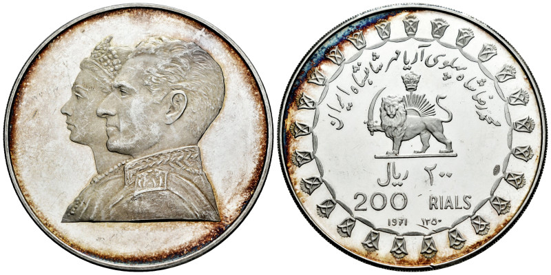 Iran. Mohammad Reza Palhevi. 200 Rials. 1971. Ottawa. (Km-1188). Ag. 60,33 g. Li...