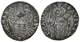 Italy. Papal States. Grosso. Rome. (Mont-17). Ag. 3,05 g. Slight patina. Scarce. Choice VF. Est...150,00. 

Spanish description: Italia. Estados Pap...
