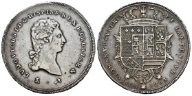 Italy. Tuscany. Louis I of Bourbon, King of Etruria (1801-1803). Francescone. 1803. Firenze. (MIR-415/6). (Dav-151). (Km-C42.2). Ag. 27,21 g. Delicate...