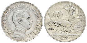 Italy. Vittorio Emanuele III. 2 lire. 1912. Rome. R. (Km-46). (Mont-150). (Pagani-735). Ag. 9,95 g. Almost XF. Est...40,00. 

Spanish description: I...
