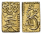 Japan. Komei (1846-1867). 2 shu. 1860-1869. (Km-C18a). (JNDA-09/44). Au. 0,79 g. Almost XF. Est...150,00. 

Spanish description: Japón. Komei (1846-...