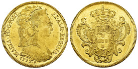 Portugal. D. Maria I (1786-1799). Peça (6400 reis). 1792. Rio de Janeiro. R. (Km-226.1). (Fried-87). Au. 14,30 g. Minor scratches. Original luster. XF...